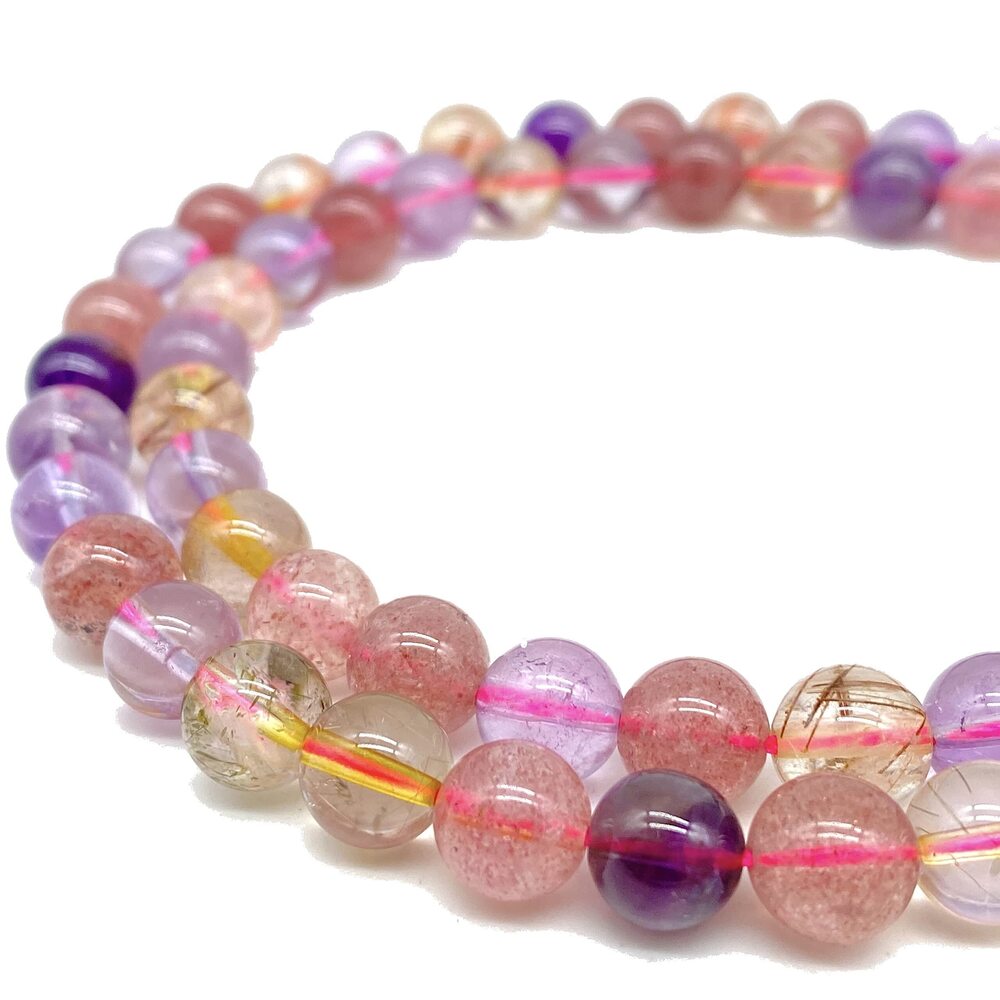 3994 ABCGEMS Brazilian Tri-Color Rainbow Rutilated Quartz Beads Exquisite